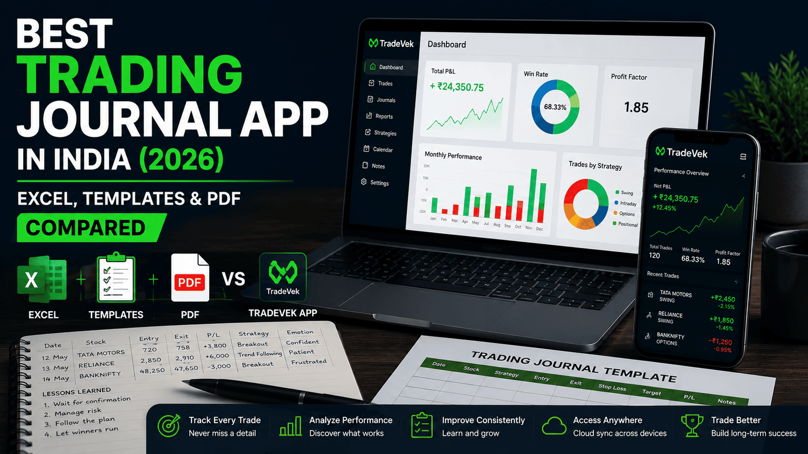 Best Trading Journal App in India (2026): Excel, Templates & PDF Compared